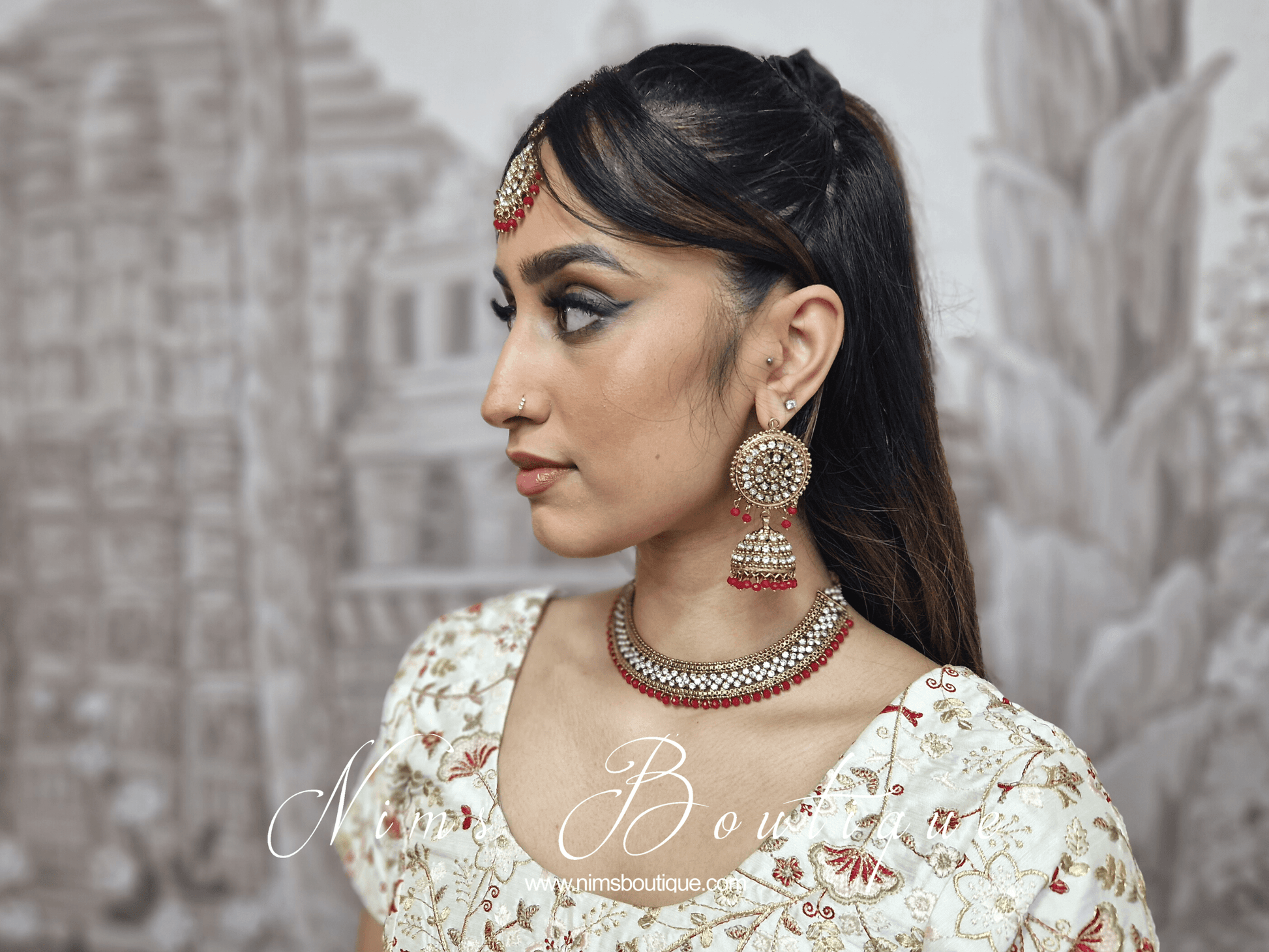 Nims Boutique Royal Red Statement Necklace