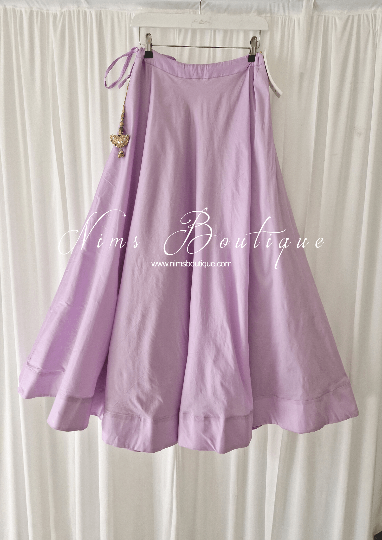 Nims Boutique Readymade Lilac Silk skirt/lehnga sizes 4-22