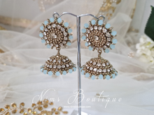 Chandni Royal Antique Gold & Light Blue Chumke