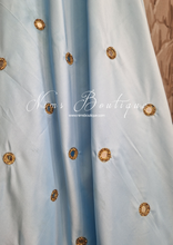 Rani Luxury Powder Blue Silk Mirror readymade skirt/lehnga (size 8-18)