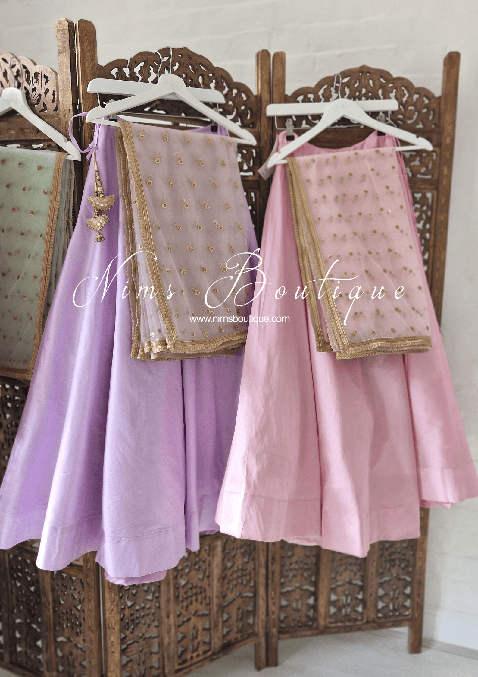Nims Boutique Readymade Lilac Silk skirt/lehnga sizes 4-22