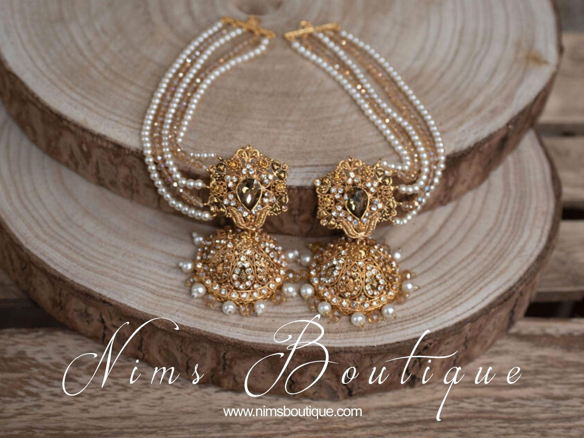 Nims Boutique The NB Maharani Gold & Pearl Chumke