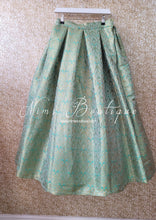 Limited Edition green & Gold Brocade Leaf Design Lehnga Skirt