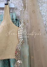 Limited Edition Mint & Gold Brocade Leaf Design Lehnga Skirt