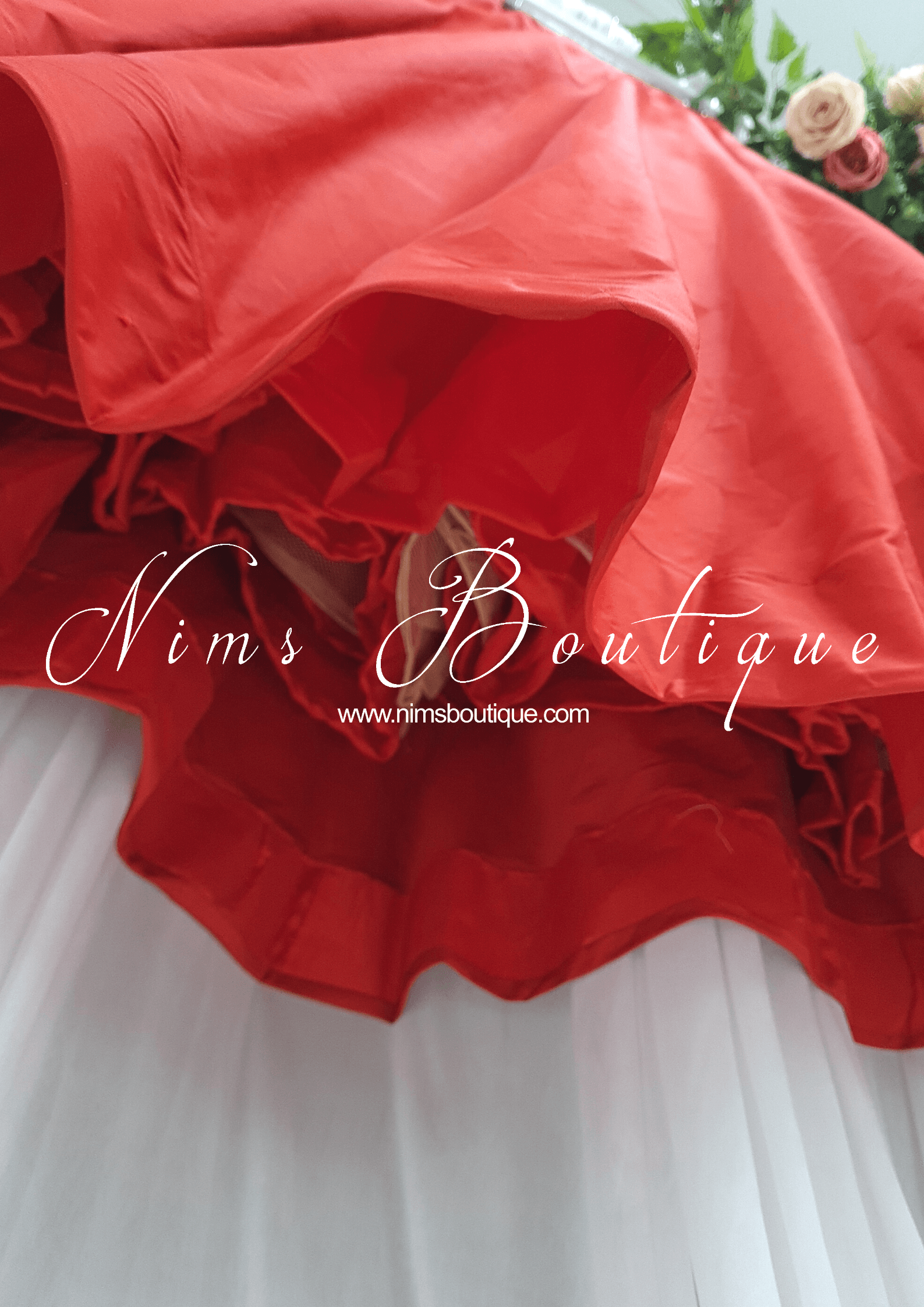 Nims Boutique Readymade Red Silk skirt/lehnga sizes 4-18