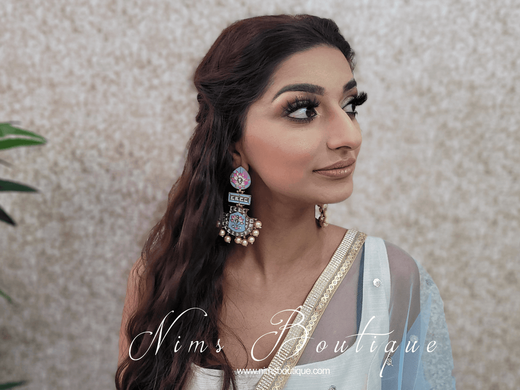 Nims Boutique Suhana Light Blue Blossom Earrings