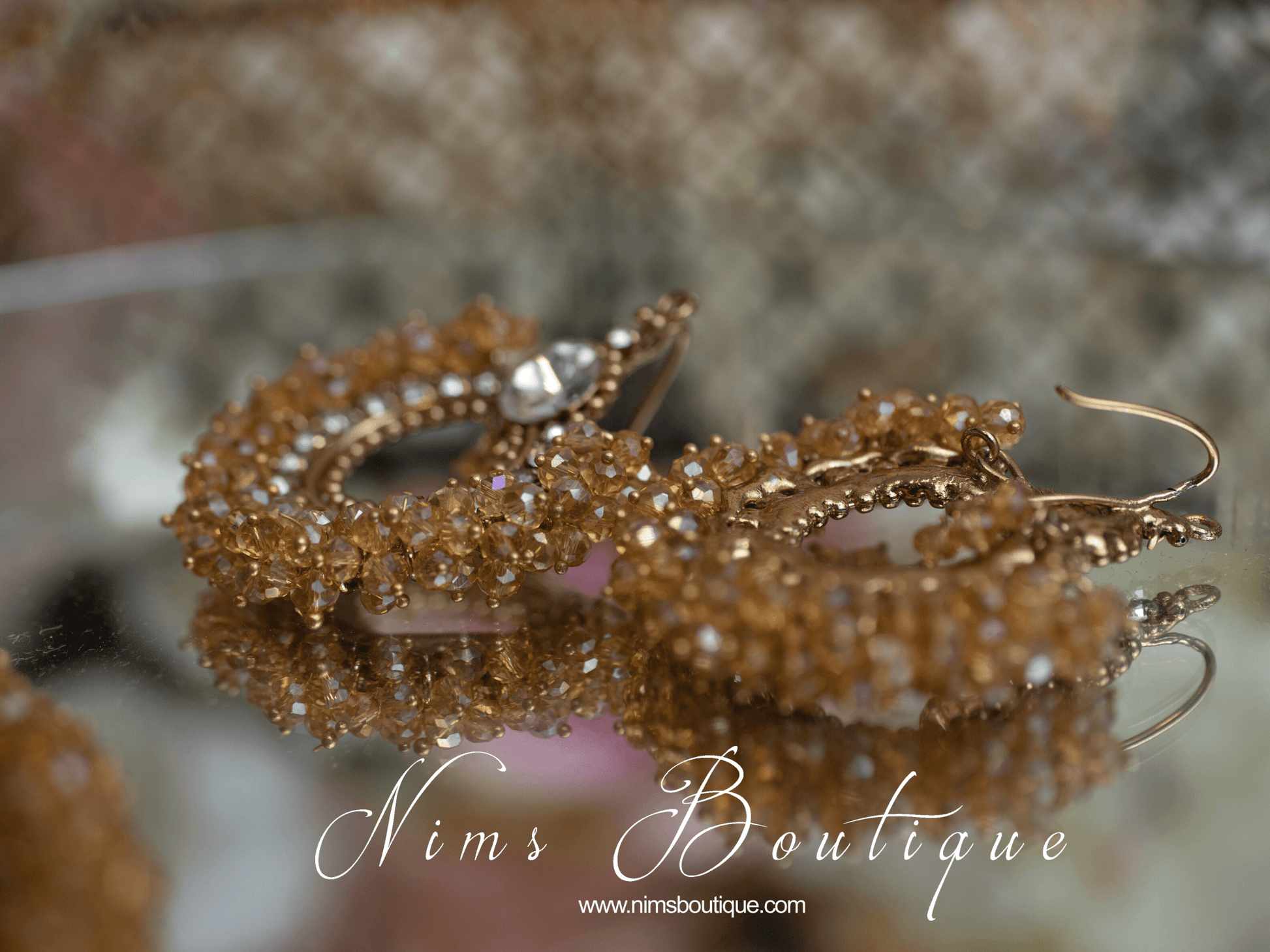 Nims Boutique Meghna Royal Gold Cluster Set