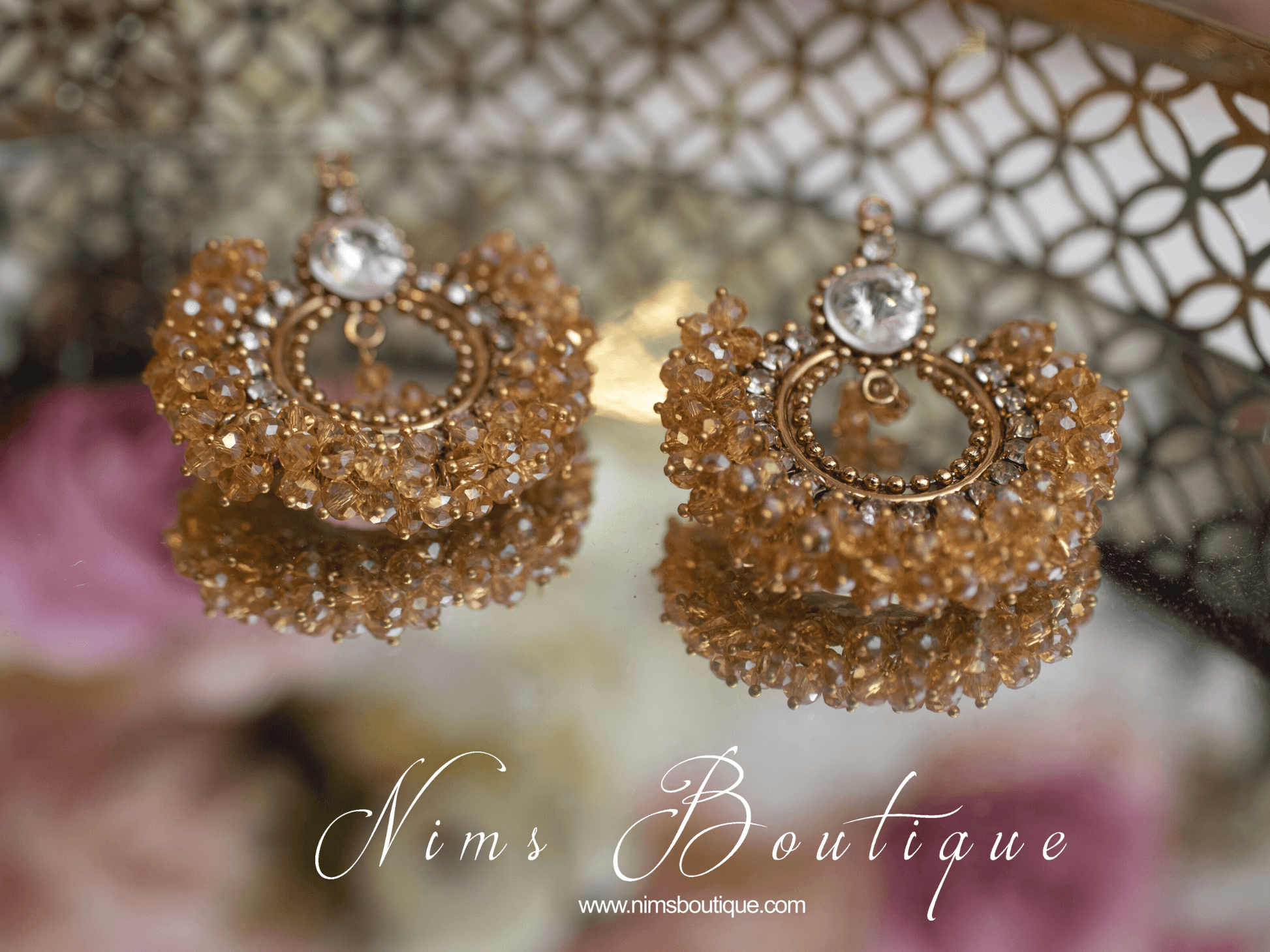 Nims Boutique Meghna Royal Gold Cluster Set