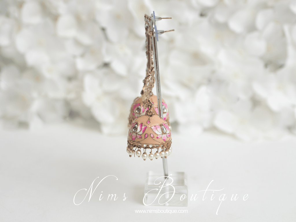 Nims Boutique Payal Peach Blossom Chumke Earrings