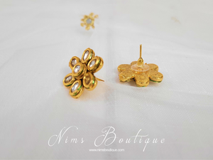 Nims Boutique Daisy Kundan Stud Earrings