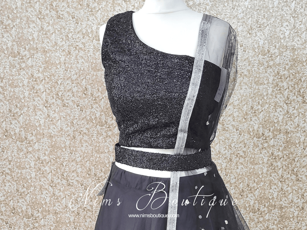 Nims Boutique Luxury Black Sequin Belt