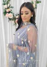 Sofiya Grey Sequin Anarkali Suit with Pajami (size 6-16)