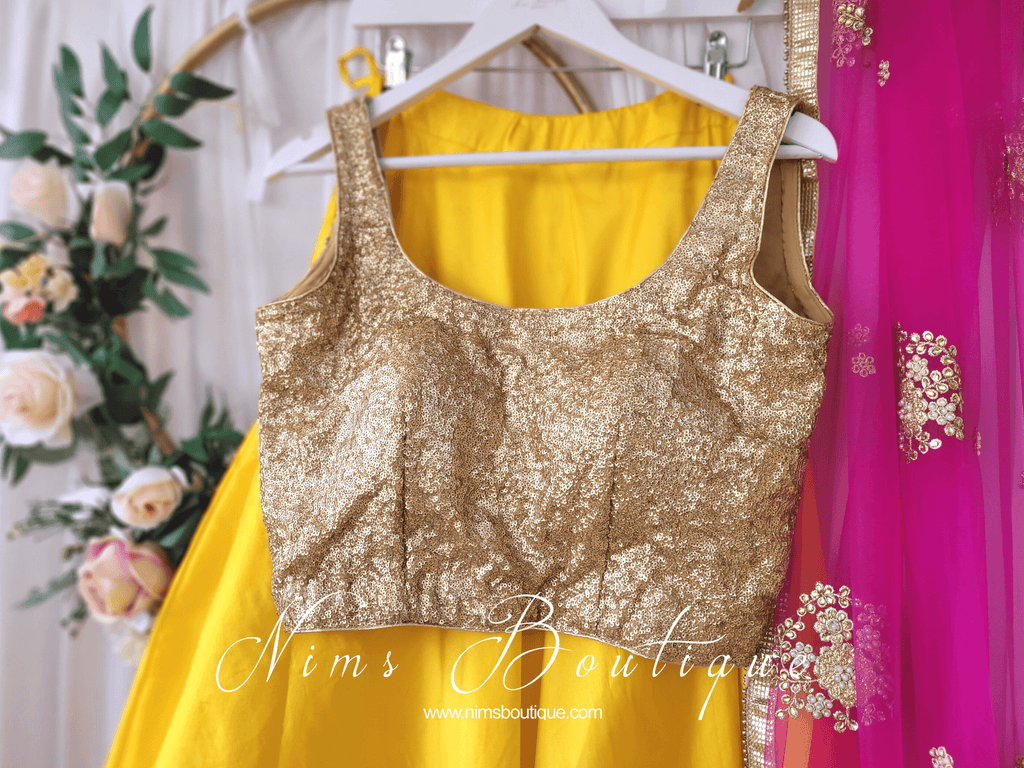 Nims Boutique Luxury Rose Gold Sequin Sleeveless Blouse 4-24