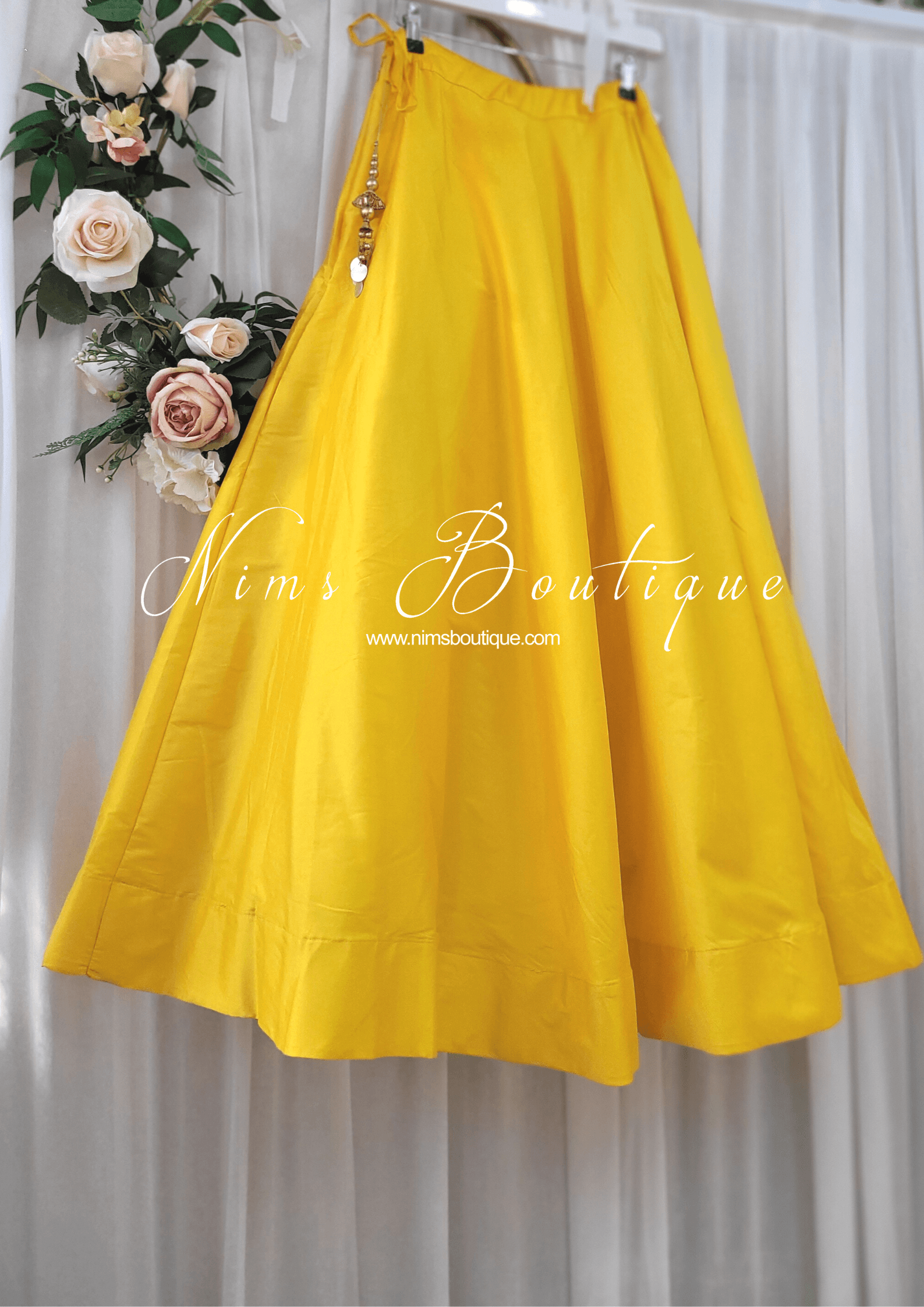 Nims Boutique Readymade Yellow Silk skirt/lehnga sizes 4-20