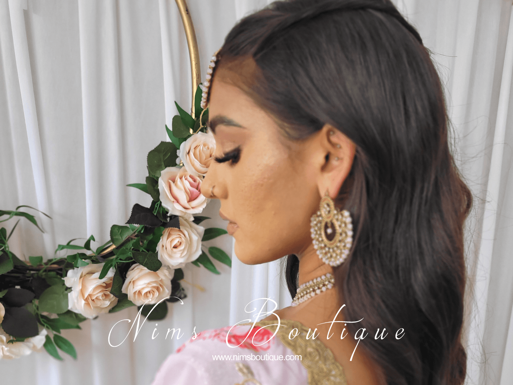Nims Boutique Royal Blush Chand Tikka Set
