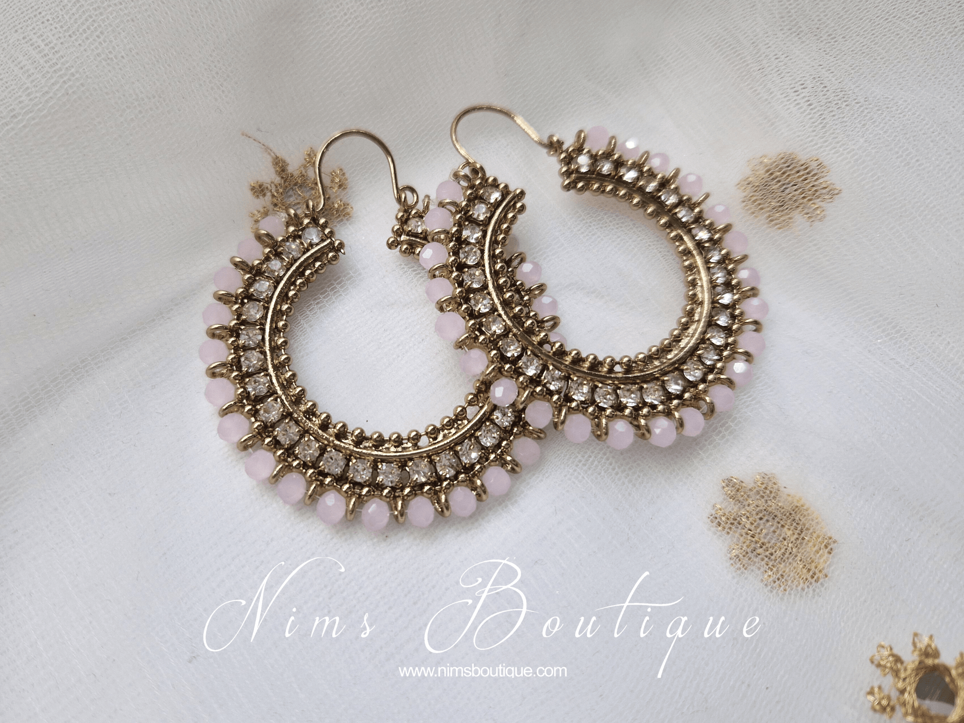 Nims Boutique Royal Blush Bali Hoop Earrings