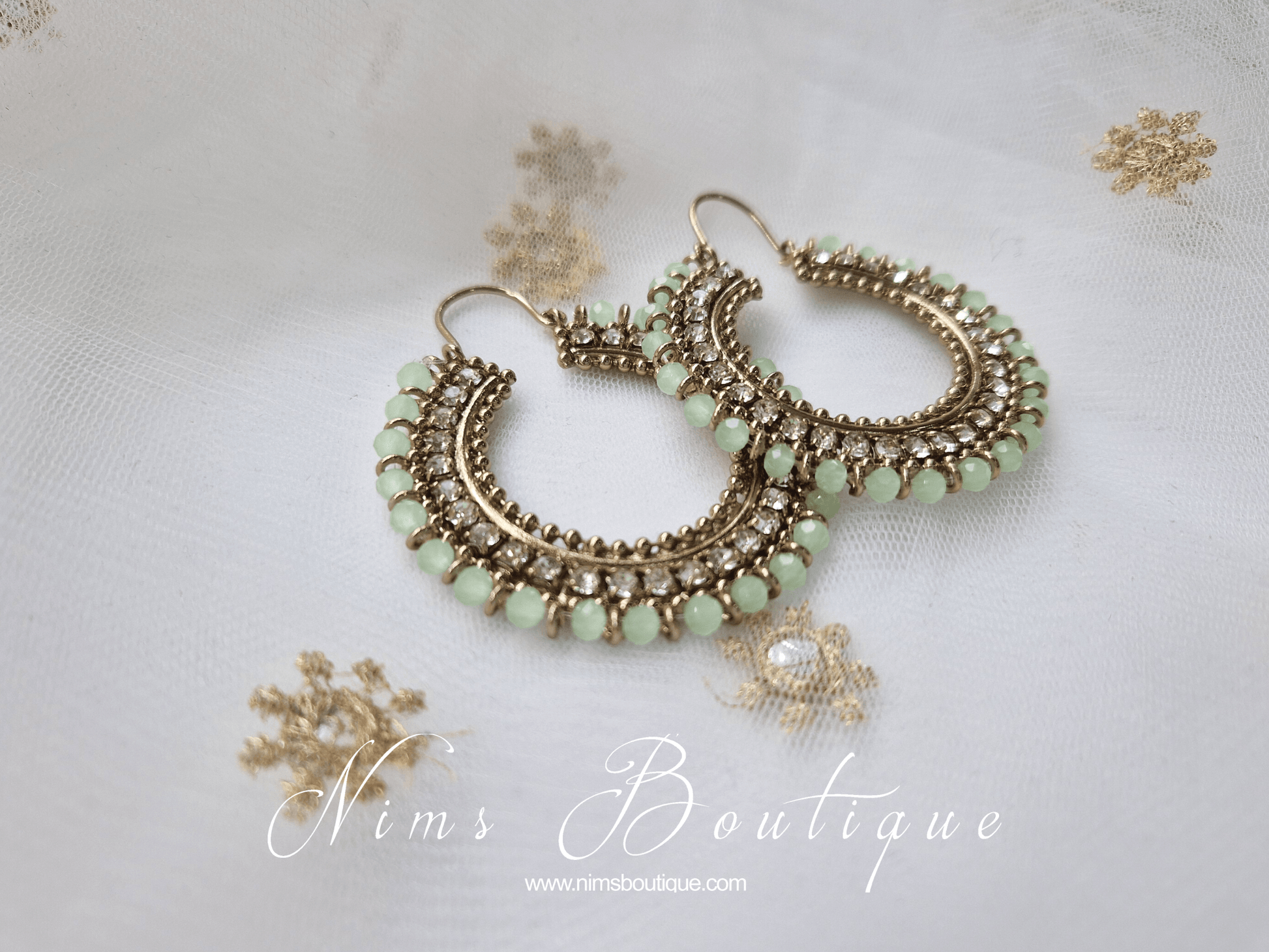 Nims Boutique Royal Mint Bali Hoop Earrings