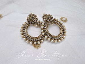 Laila Royal Antique Gold & Pearl  Earrings