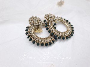 Laila Royal Dark Green Earrings