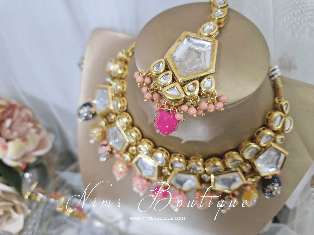 Nims Boutique Elena Kundan & Multicolour Set