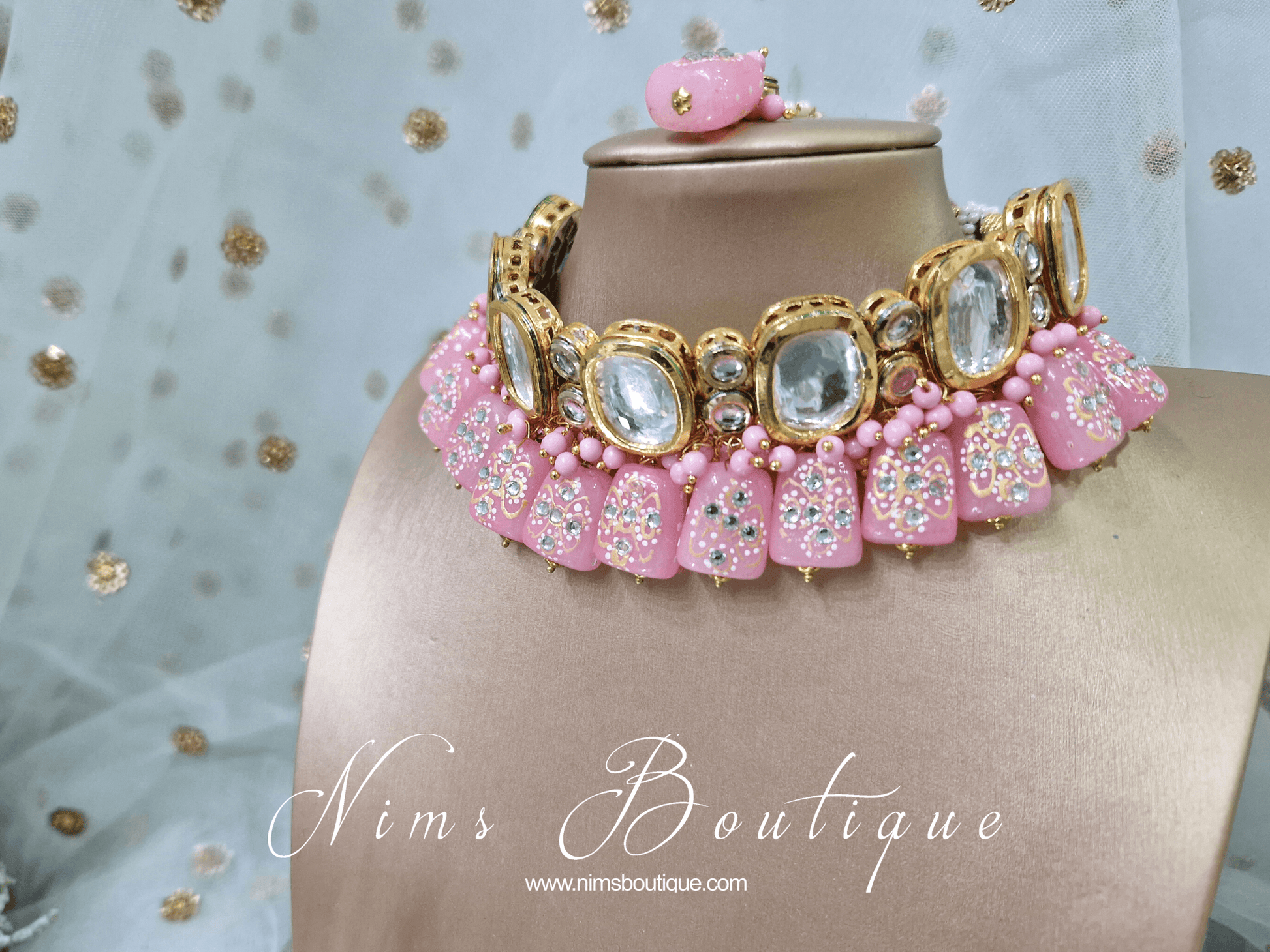 Nims Boutique Athiya Pink Kundan Choker Set