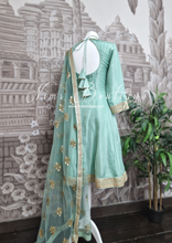 Rashmi Luxury Mint Silk Anarkali Suit with Pajami (size 4-16)