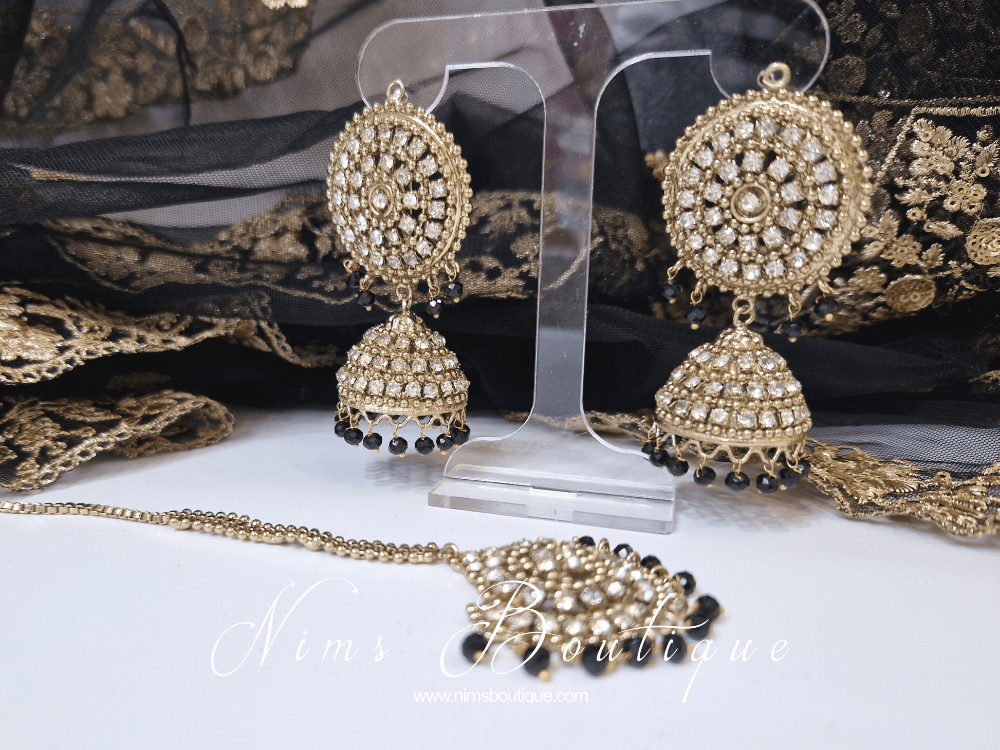 Nims Boutique Royal Black Chumke & Tikka Set