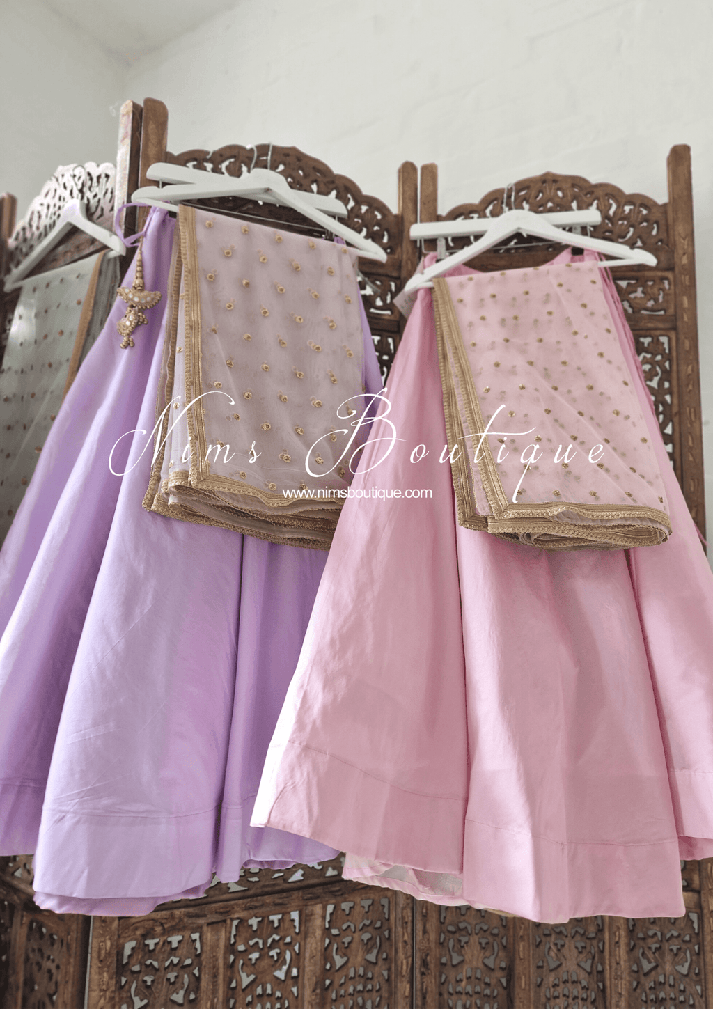 Nims Boutique Luxury Light Pink Net Sequin Dupatta/Chunni LNS8