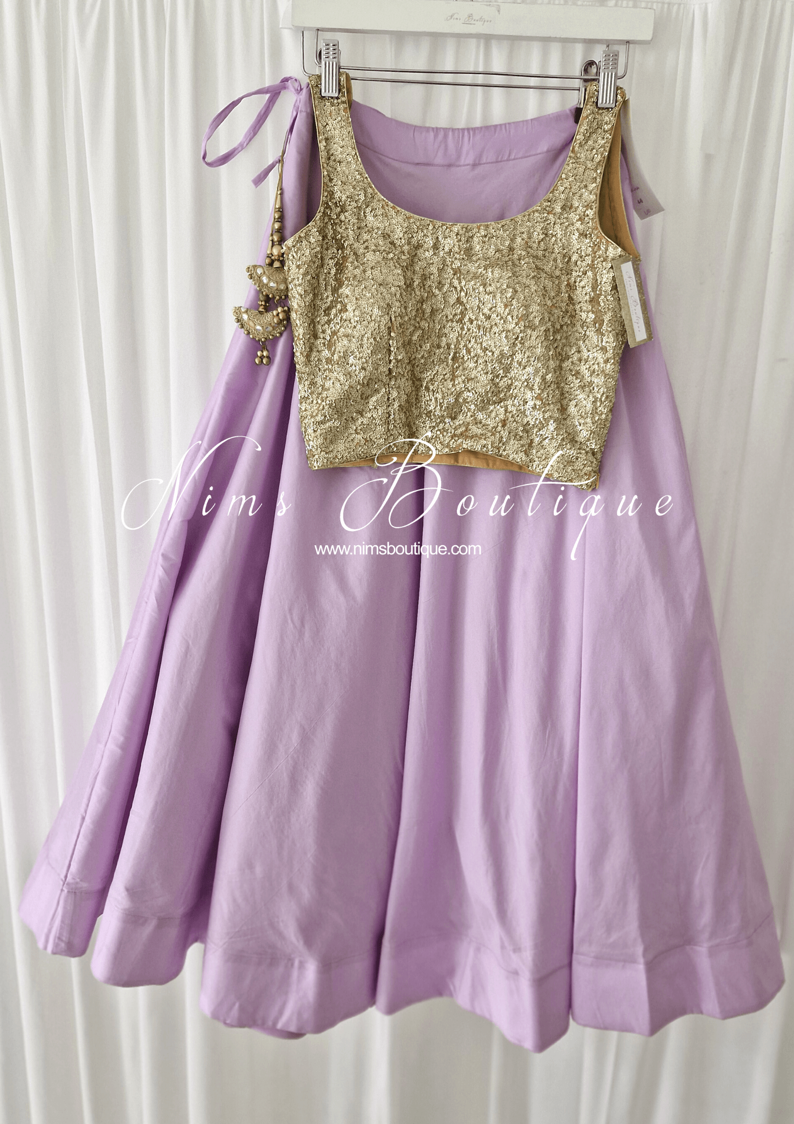 Nims Boutique Readymade Lilac Silk skirt/lehnga sizes 4-22