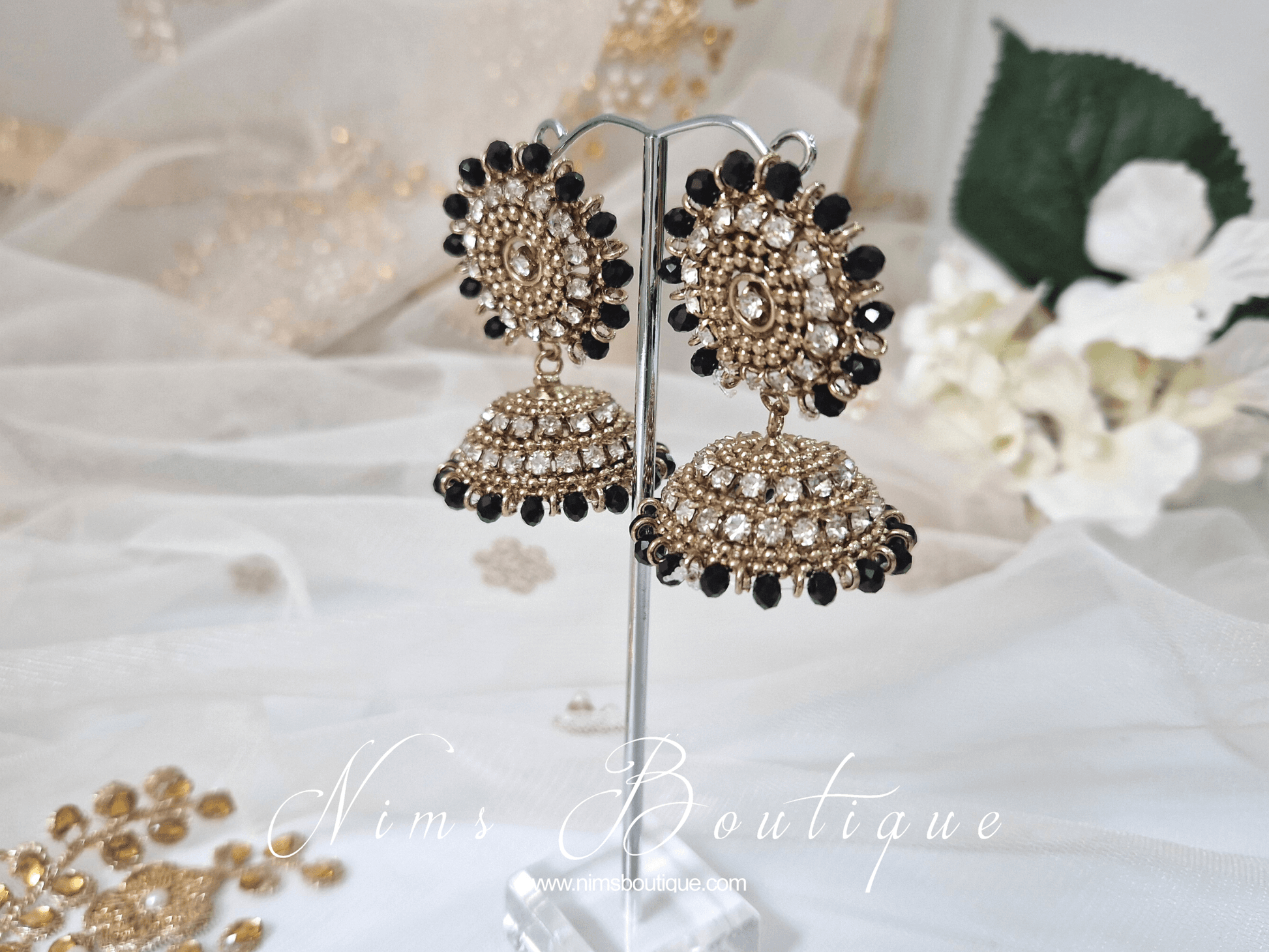 Nims Boutique Chandni Royal Antique Gold & Black Chumke
