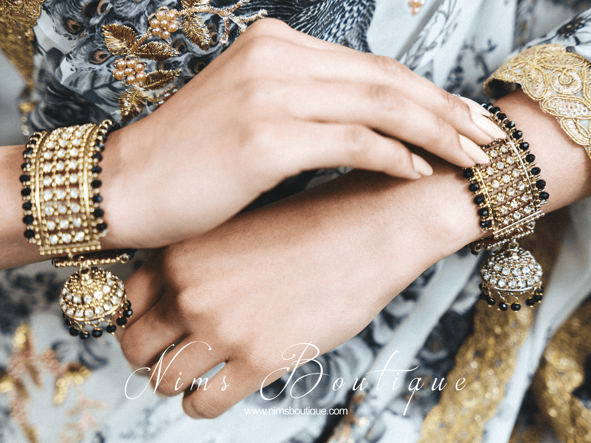 Nims Boutique Black Royal Bracelet with chumka