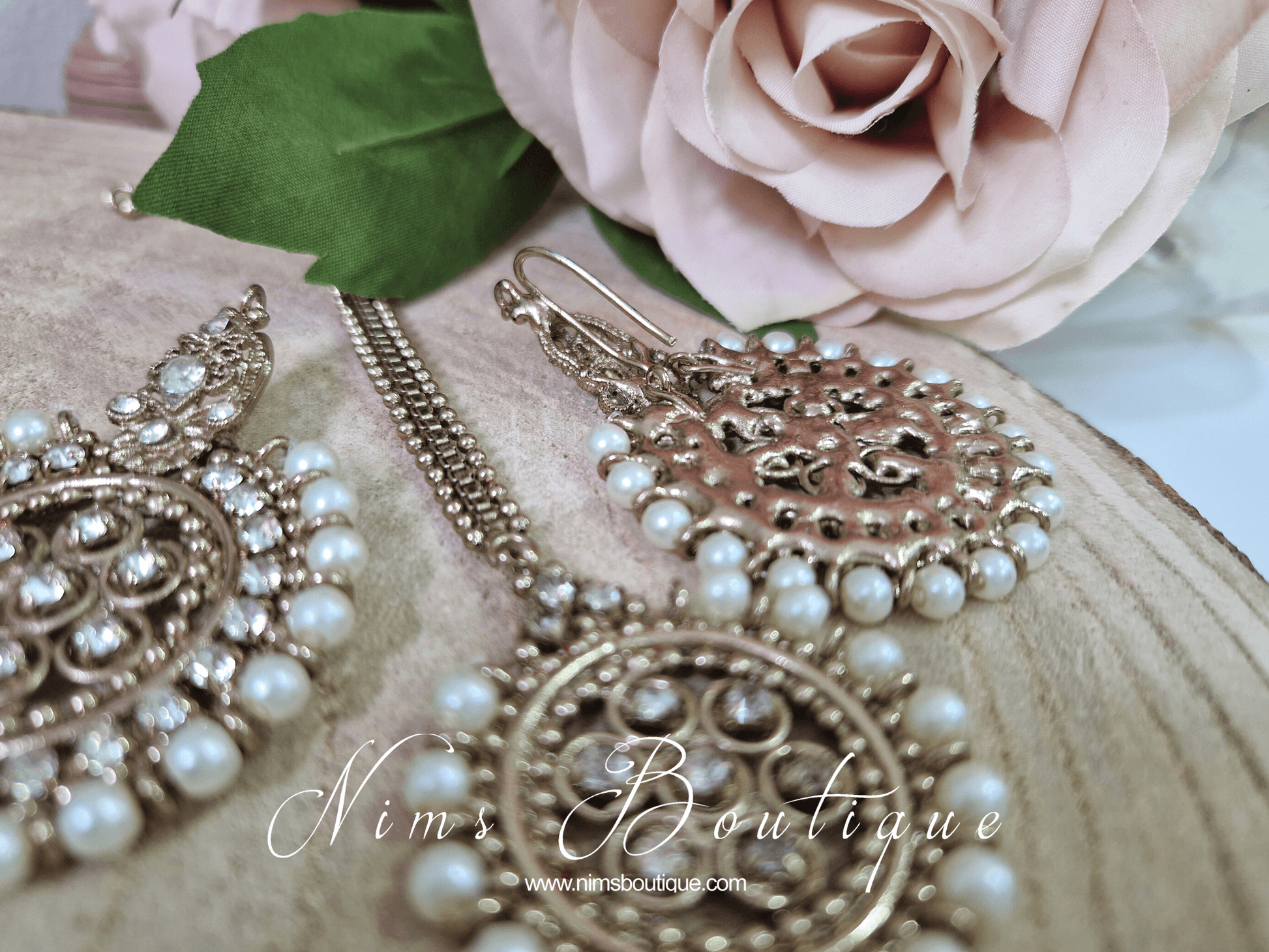 Nims Boutique Kriti Royal Pearl Tikka Set