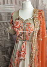 Dahlia Luxury Beige Floral Long Gown with Pajami (size 6-22)