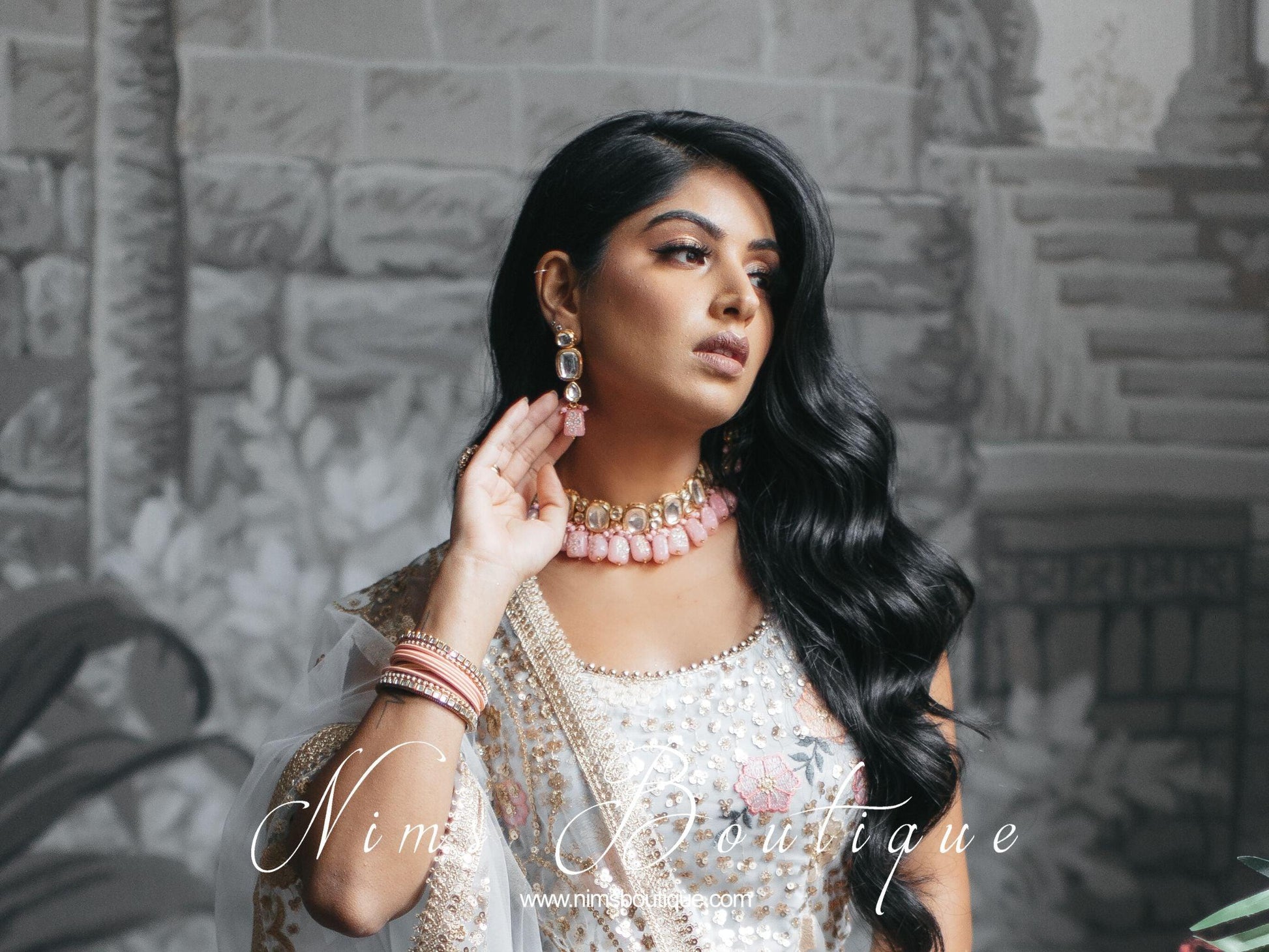 Nims Boutique Athiya Pink Kundan Choker Set