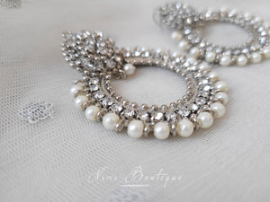 Laila Royal Silver & Pearl  Earrings
