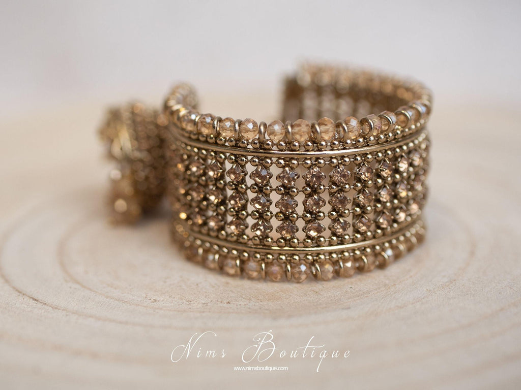 Nims Boutique Gold stone Royal Bracelet with chumka