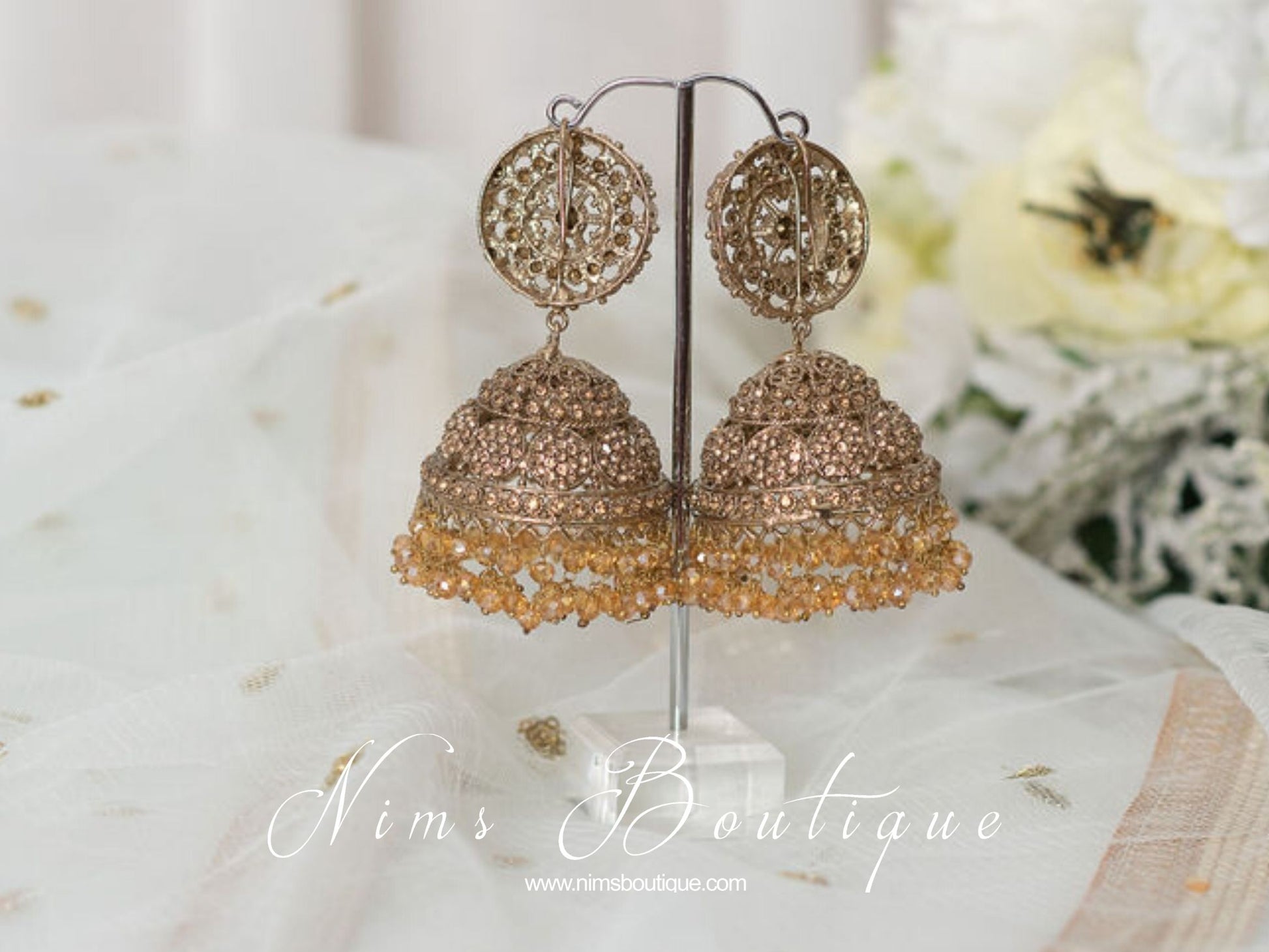 Nims Boutique Madhavi Gold Stone Chumke