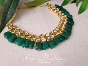 Deep Green Akira Kundan Set