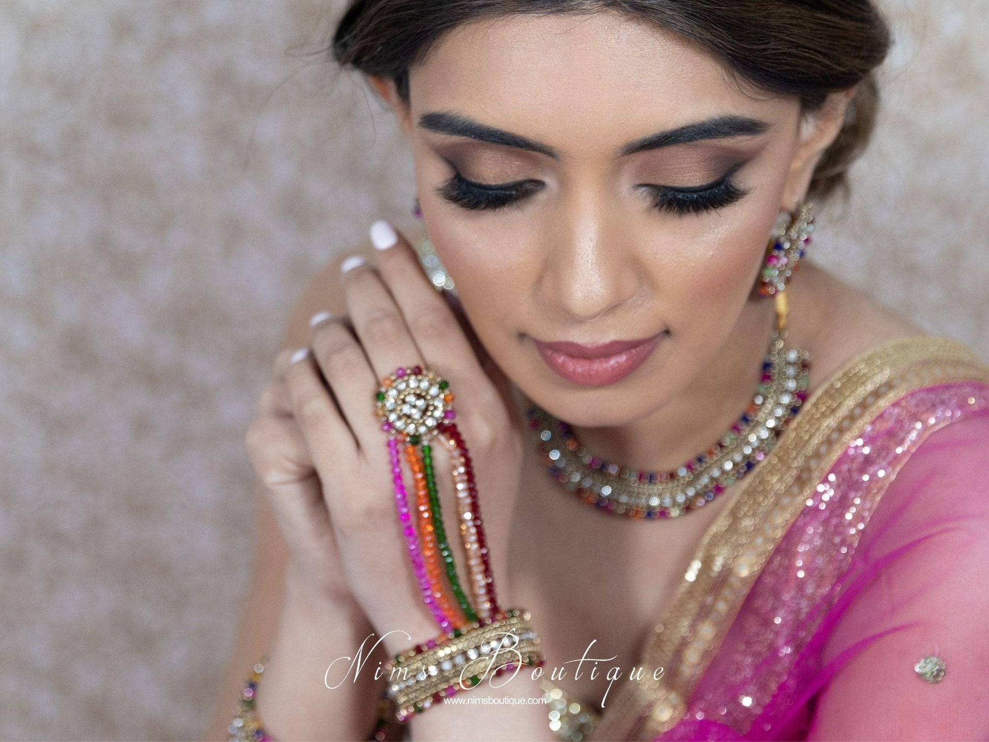 Nims Boutique Royal Multicolour Small Handpiece / Hath Panja