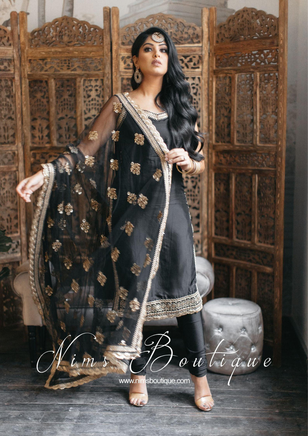 Nims Boutique The NB Classic Sleeveless Black Silk Pajami Suit sizes 4 to 26