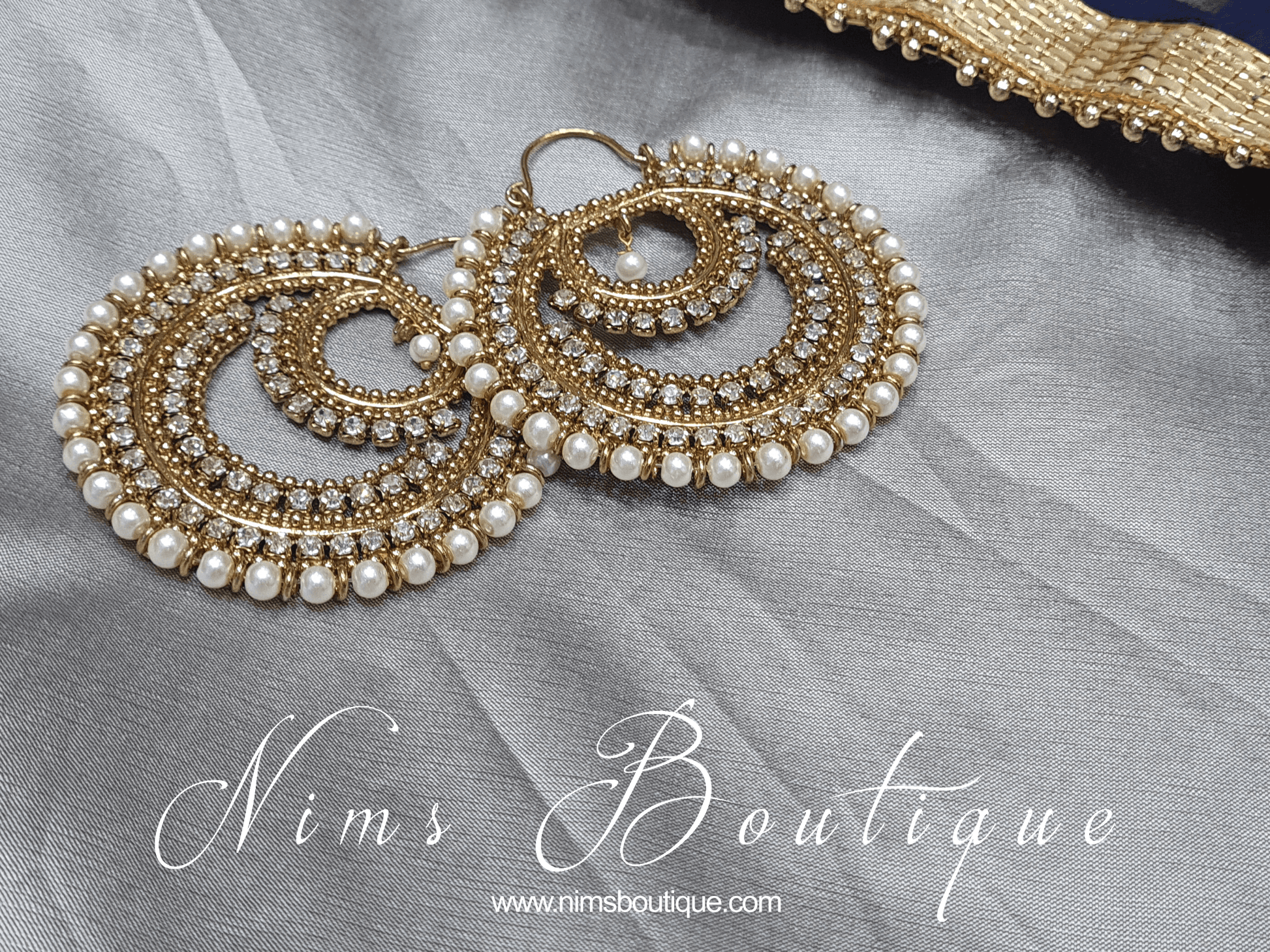 Nims Boutique Anisha Royal Pearl Earrings