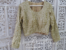 Luxury Gold Sequin Long sleeved Blouse (size 6-20)
