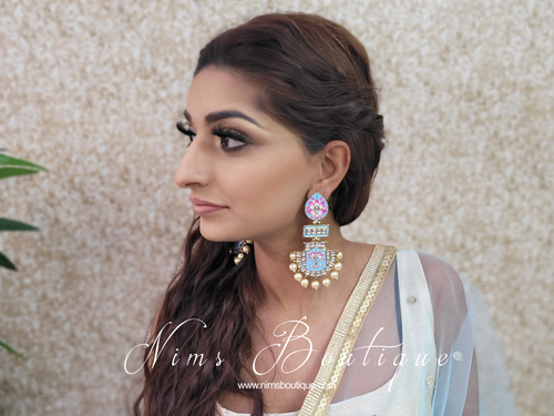 Nims Boutique Suhana Light Blue Blossom Earrings