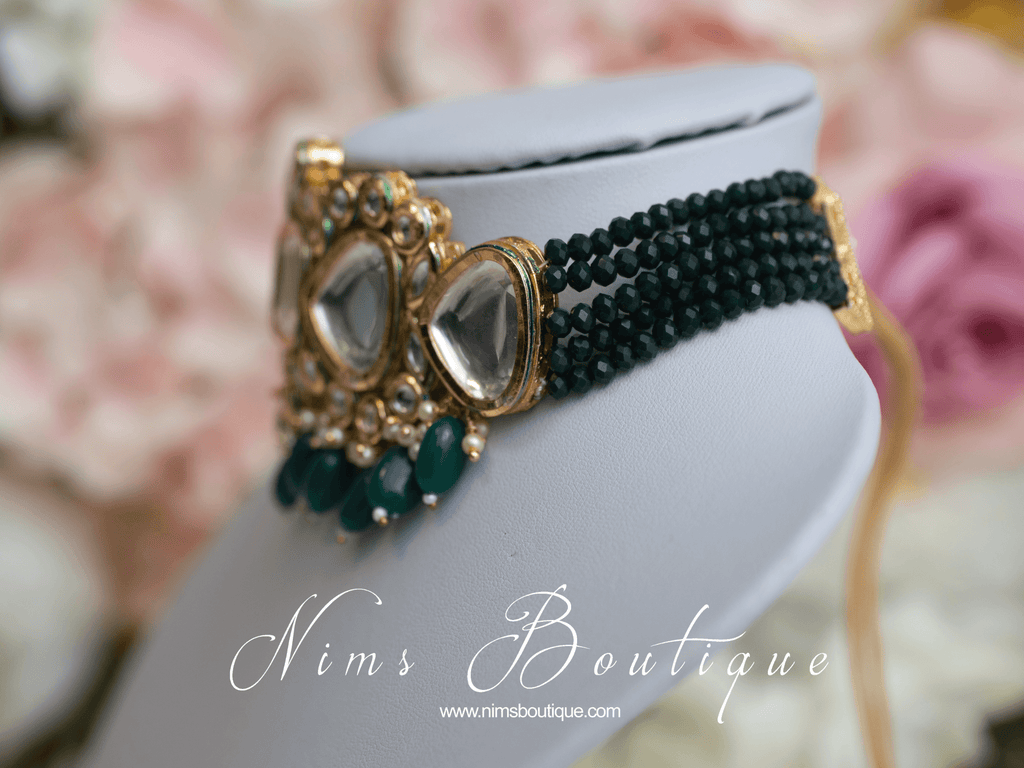 Nims Boutique Raman Green Kundan Choker Set