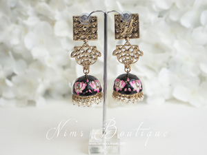 Payal Black Blossom Chumke Earrings (2)