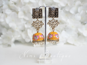 Payal Deep Yellow Blossom Chumke Earrings