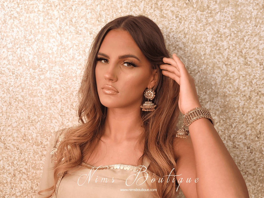 Nims Boutique Gold stone Royal Bracelet with chumka