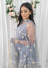 Sofiya Grey Sequin Anarkali Suit with Pajami (size 6-16)