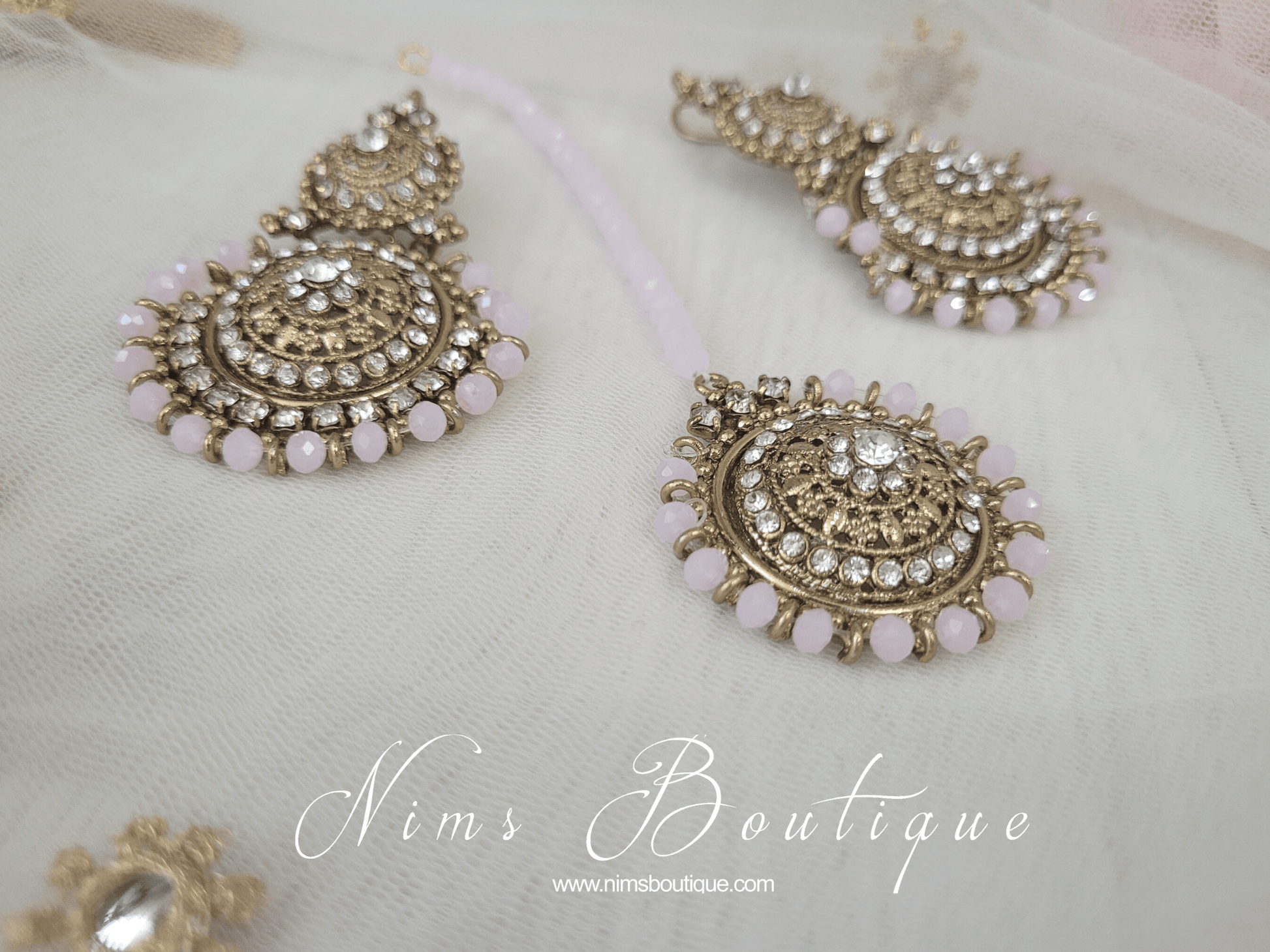 Nims Boutique Royal Blush Tikka Set