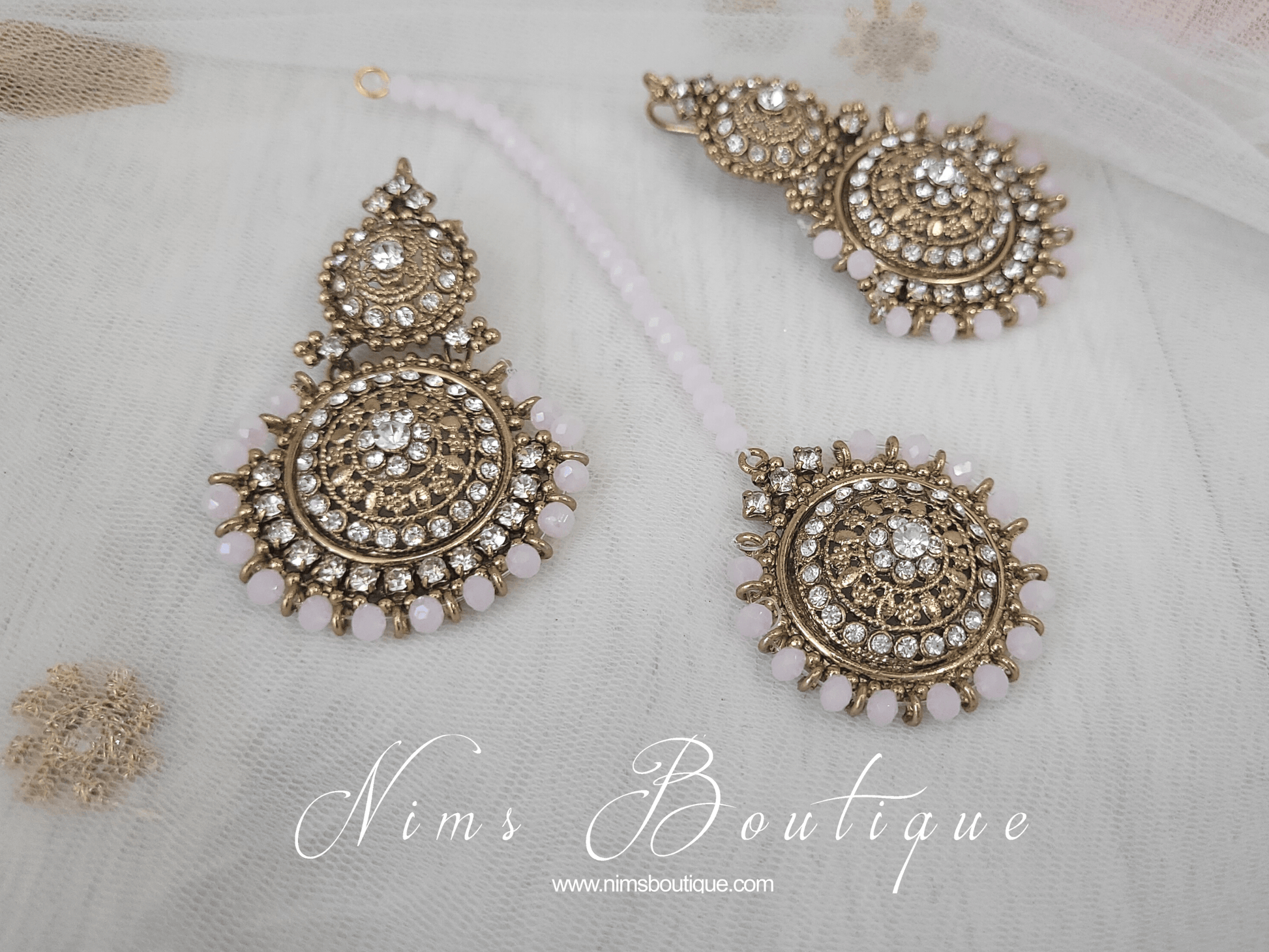 Nims Boutique Royal Blush Tikka Set